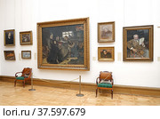 State Tretyakov Gallery, art gallery in Moscow, Russia. Hall of artist Surikov Vasily and picture Menshikov in Berezovo (2022 год). Редакционное фото, фотограф Валерия Попова / Фотобанк Лори
