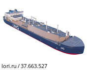 Tanker Ship. Isolated. 3d-rendering. Редакционная иллюстрация, иллюстратор Наталья Лагуткина / Фотобанк Лори