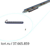 Schematic of the operational water area. Isolated. 3d-rendering. Редакционная иллюстрация, иллюстратор Наталья Лагуткина / Фотобанк Лори