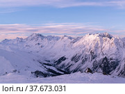 Panorama of the Austrian ski resort Ischgl. Стоковое фото, фотограф Наталия Попова / Фотобанк Лори