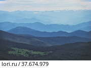 Altai mountain landscape. View from Mount Sarlyk to the west. Стоковое фото, фотограф Сергей Пристяжнюк (Serg Zastavkin) / Фотобанк Лори