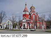 Храм Благовещения Пресвятой Богородицы в Петровском парке (1844). Москва, Красноармейская улица, дом 2 (2022 год). Редакционное фото, фотограф Илюхина Наталья / Фотобанк Лори