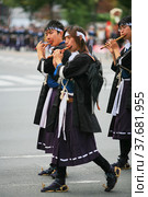 Meiji imperial army drum and fife corps at Jidai Festival. Kyoto. Japan (2007 год). Редакционное фото, фотограф Сергей Пристяжнюк (Serg Zastavkin) / Фотобанк Лори