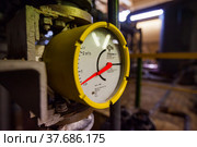 Caustic chemical plant. Yokogawa soduim hypochlorite flow meter. Low depth of field. Стоковое фото, фотограф Alexey Rezvykh / Фотобанк Лори