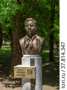Симферополь. Бюст Вите Хоменко (1926-1942). Аллея пионеров-героев (Отреставрированный) (2022 год). Редакционное фото, фотограф Кирилл Репневский / Фотобанк Лори