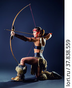 Northern girl warrior. Стоковое фото, фотограф Сергей Великанов / Фотобанк Лори