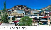 Traditional houses of highlanders on a mountainside in the ancient village of Chokh in Dagestan. Стоковое фото, фотограф Евгений Харитонов / Фотобанк Лори