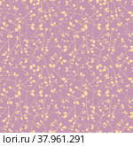 Rasterized copy: Vector Seamless pattern with a motif of branches. Стоковая иллюстрация, иллюстратор Елена  Попкова / Фотобанк Лори