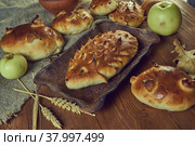 Russian pies Pirog piroshki. Стоковое фото, фотограф Александр Fanfo / Фотобанк Лори