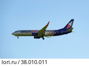Самолет Boeing 737-800 (VP-BCC) авиакомпании Smaptavia Airlines (2021 год). Редакционное фото, фотограф Анна Карасева / Фотобанк Лори