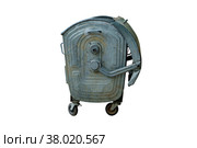 Metal trash can isolated on white background. Стоковое фото, фотограф Поликарпов Владимир Владимирович / Фотобанк Лори