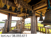 Panorama of Kizhi island from the bell tower in Pogost. Kizhi island, Onega lake, Karelia, Russia (2020 год). Редакционное фото, фотограф Константин Лабунский / Фотобанк Лори