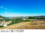 Вид на Инкерманскую бухту и город Инкерман (2022 год). Стоковое фото, фотограф Макаров Алексей / Фотобанк Лори
