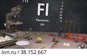 Химический Элемент 114 Fl Флеровий. Периодическая система. Инфографика. Стоковая анимация, аниматор Max Konnov / Фотобанк Лори