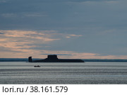 Атомная подводная лодка "Дмитрий Донской" в Арктике. Стоковое фото, фотограф Яковлев Сергей / Фотобанк Лори