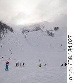 Ski slope in Rosa Khutor, Russia. Стоковое фото, фотограф Константин Шашков / Фотобанк Лори
