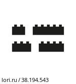 The icon of the building block. Simple flat vector illustration on a white background. Стоковая иллюстрация, иллюстратор Марина Дычек / Фотобанк Лори