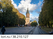 Кафедральный собор Кёнигсберга на острове Кнайпхоф осенним вечером. Калининград, ранее Кёнигсберг. Россия (2022 год). Редакционное фото, фотограф Владимир Макеев / Фотобанк Лори