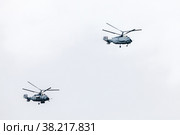 Two Kamov Ка-27М military Russian Navy helicopters (2022 год). Редакционное фото, фотограф EugeneSergeev / Фотобанк Лори
