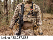 US Army rangers in combat uniforms POLICE U.S. MARSHAL with weapon. Стоковое фото, фотограф Aleksandr Golubev / Фотобанк Лори