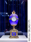 Faberge Museum exhibits. Art objects in Russia: Chanticleer Kelkha egg. Редакционное фото, фотограф Aleksandr Golubev / Фотобанк Лори
