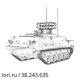 Anti-tank armored car. Vector. Стоковая иллюстрация, иллюстратор Кирилл Черезов / Фотобанк Лори