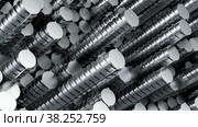 Stainless steel rods in rows. Randomly located. Стоковая иллюстрация, иллюстратор Кирилл Черезов / Фотобанк Лори