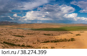 Sand dunes of desert and mountains. Стоковое фото, фотограф Михаил Коханчиков / Фотобанк Лори