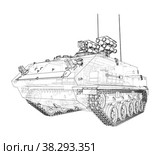 Anti-tank armored car. Vector. Стоковая иллюстрация, иллюстратор Кирилл Черезов / Фотобанк Лори