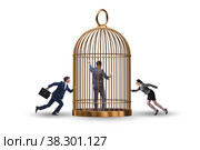Business people and golden cage concept. Стоковое фото, фотограф Elnur / Фотобанк Лори