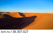 Sunset view to Tin Merzouga dune at Tassili nAjjer national park in Algeria (2017 год). Стоковое фото, фотограф Сергей Майоров / Фотобанк Лори
