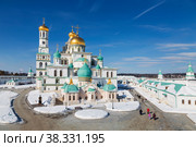 Воскресенский Новоиерусалимский ставропигиальный монастырь в городе Истра Московской области зимой. Россия (2018 год). Стоковое фото, фотограф Наталья Волкова / Фотобанк Лори