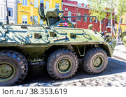 Russian Army BTR-82A wheeled armoured vehicle personnel carrier (2021 год). Редакционное фото, фотограф FotograFF / Фотобанк Лори