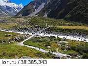 Nature of Hooker valley, New Zealand. Стоковое фото, фотограф Сергей Стрелков / Фотобанк Лори