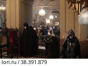 Монахини на литургии в Новодевичьем монастыре города Москвы (2021 год). Редакционное фото, фотограф Дмитрий Неумоин / Фотобанк Лори