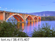 Communal bridge in Krasnoyarsk. Стоковое фото, фотограф ArhSib / Фотобанк Лори