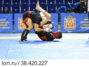 Orenburg, Russia - October 5, 2019: Men compete in Pankration wrestling. Редакционное фото, фотограф Владимир Галкин / Фотобанк Лори