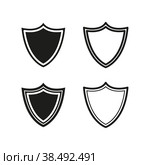 Set of shield icons. Simple vector illustration. Стоковая иллюстрация, иллюстратор Марина Дычек / Фотобанк Лори