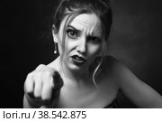 angry young woman. Стоковое фото, фотограф Lekcej / Фотобанк Лори