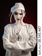 woman doctor maniac. Стоковое фото, фотограф Lekcej / Фотобанк Лори