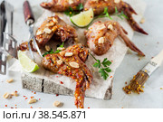 Sticky Grilled Chicken Wings. Стоковое фото, фотограф Татьяна Ворона / Фотобанк Лори