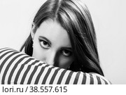 serious young woman. Стоковое фото, фотограф Lekcej / Фотобанк Лори
