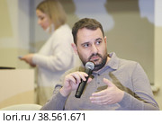 Круглый стол "Развитие агропромышленной отрасли. Практика финансирования" (2022 год). Стоковое фото, фотограф Александр С. Курбатов / Фотобанк Лори