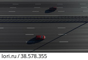 Two cars driving in different directions on the autobahn. Стоковое фото, фотограф Happyphotons / Фотобанк Лори