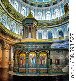 New Jerusalem monastery, Istra, Russia on 28 March 2013. The interior of the life-giving tomb. Interior trim. Редакционное фото, фотограф Оксана Медведева / Фотобанк Лори
