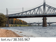 Panorama.The Volga River in the city center. Russia, Tver city (2020 год). Стоковое фото, фотограф Photojuli / Фотобанк Лори