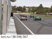 11-20-2022 PORTUGAL, LISBON: Caterham Festival - racing karts drive along the race track. Редакционное фото, фотограф Константин Шишкин / Фотобанк Лори