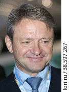 Russia. St. Petersburg. The 17th St. Petersburg International Economic Forum. Governor of the Krasnodar Territory Alexander Tkachev. Россия. Санкт-Петербург. 17-й Петербургский международный экономический форум. Губернатор Краснодарского края Александр Ткачев. (2013 год). Редакционное фото, фотограф Алексей Смышляев / Фотобанк Лори