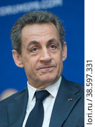 Russia. Saint-Petersburg. XX St. Petersburg International Economic Forum (SPIEF). Former French President Nicolas Sarkozy. Россия. Санкт-Петербург. XX Петербургский Международный экономический форум (ПМЭФ). Экс-президент Франции Николя Саркози. (2016 год). Редакционное фото, фотограф Алексей Смышляев / Фотобанк Лори