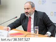 Russia. Saint-Petersburg. XXIII St. Petersburg International Economic Forum 2019. SPIEF 2019 participants. Nikol Pashinyan. Россия. Санкт-Петербург. XXIII Петербургский международный экономический форум 2019. Участники ПМЭФ-2019. Никол Пашинян. Редакционное фото, фотограф Алексей Смышляев / Фотобанк Лори